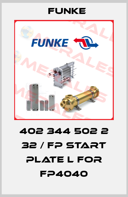 402 344 502 2 32 / FP start plate L for FP4040 Funke