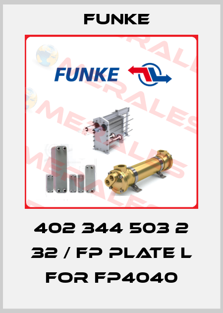 402 344 503 2 32 / FP plate L for FP4040 Funke