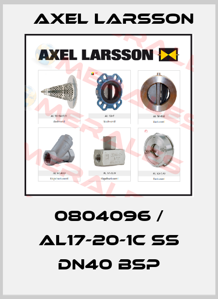 0804096 / AL17-20-1C SS DN40 BSP AXEL LARSSON