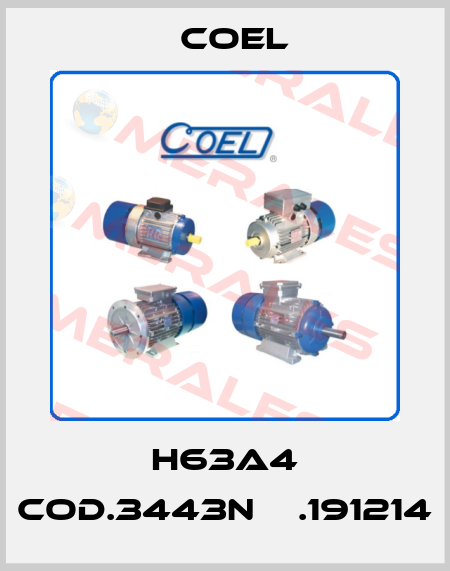 H63A4 cod.3443N　Ｎ.191214 Coel