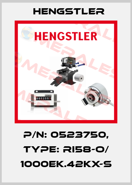 p/n: 0523750, Type: RI58-O/ 1000EK.42KX-S Hengstler