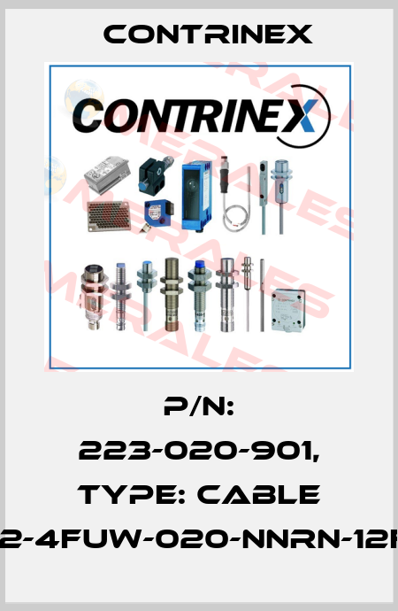 p/n: 223-020-901, Type: CABLE S12-4FUW-020-NNRN-12FG Contrinex