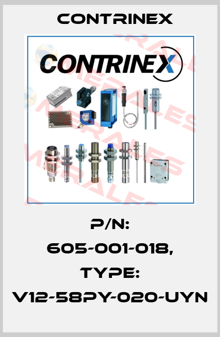 p/n: 605-001-018, Type: V12-58PY-020-UYN Contrinex