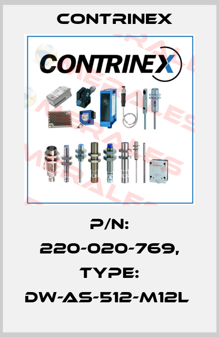 P/N: 220-020-769, Type: DW-AS-512-M12L  Contrinex