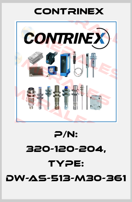 p/n: 320-120-204, Type: DW-AS-513-M30-361 Contrinex