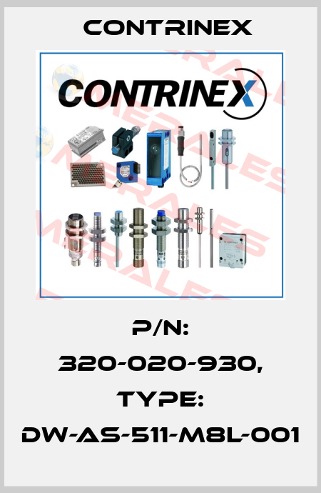 p/n: 320-020-930, Type: DW-AS-511-M8L-001 Contrinex