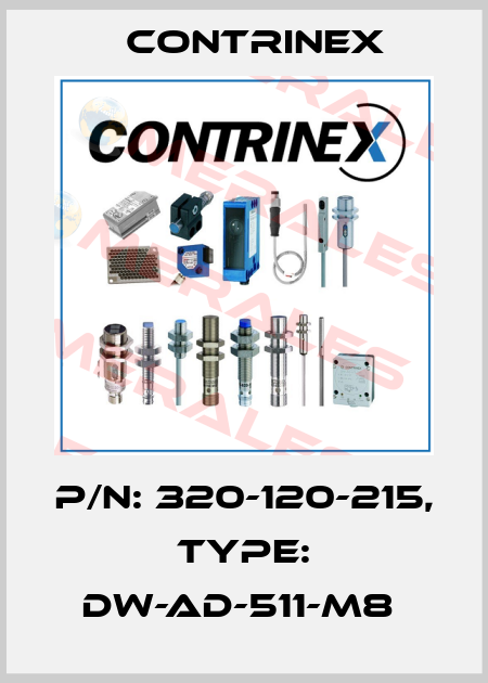 P/N: 320-120-215, Type: DW-AD-511-M8  Contrinex