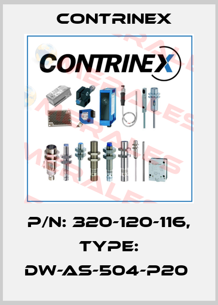P/N: 320-120-116, Type: DW-AS-504-P20  Contrinex