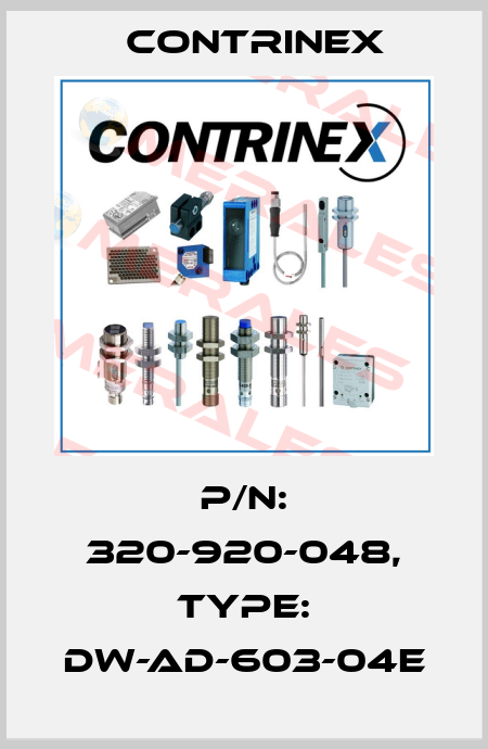 p/n: 320-920-048, Type: DW-AD-603-04E Contrinex