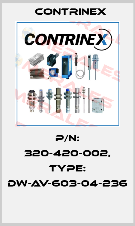 P/N: 320-420-002, Type: DW-AV-603-04-236  Contrinex
