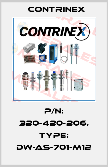 p/n: 320-420-206, Type: DW-AS-701-M12 Contrinex