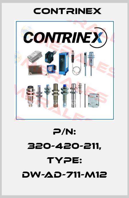 p/n: 320-420-211, Type: DW-AD-711-M12 Contrinex