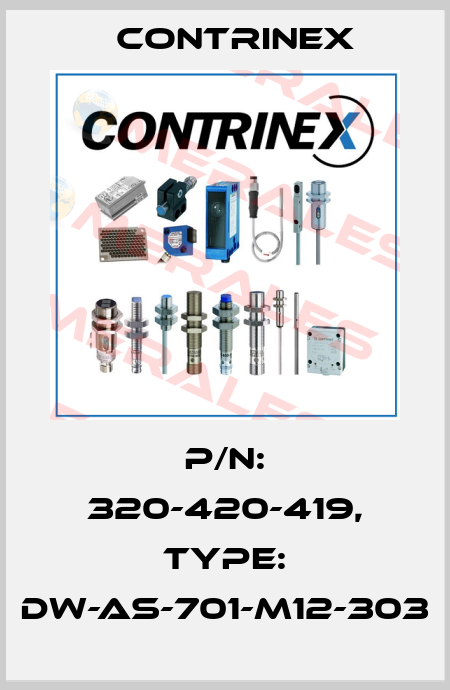 p/n: 320-420-419, Type: DW-AS-701-M12-303 Contrinex