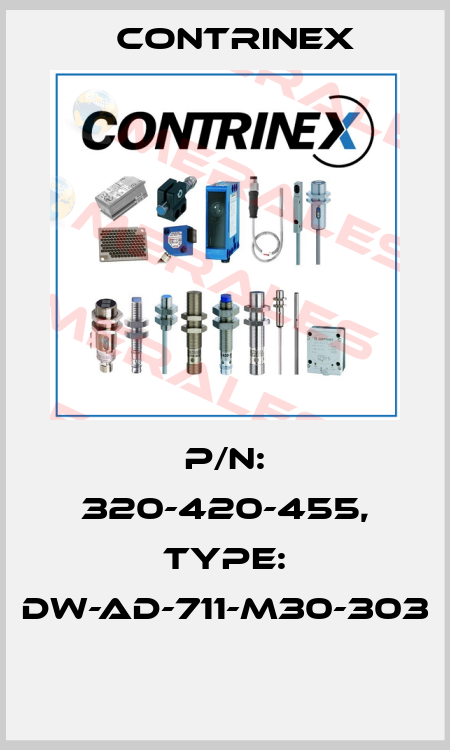 P/N: 320-420-455, Type: DW-AD-711-M30-303  Contrinex