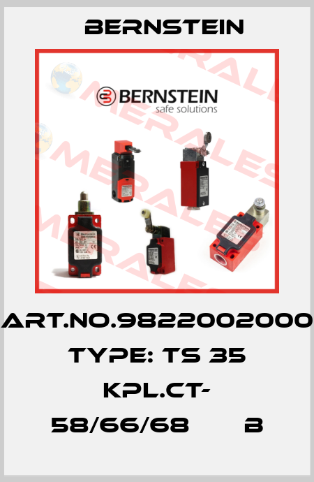 Art.No.9822002000 Type: TS 35 KPL.CT- 58/66/68       B Bernstein