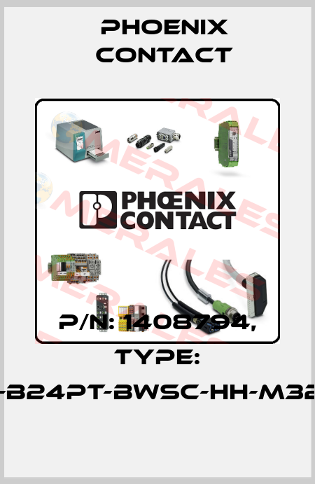 P/N: 1408794, Type: HC-EVO-B24PT-BWSC-HH-M32-PLRBK Phoenix Contact