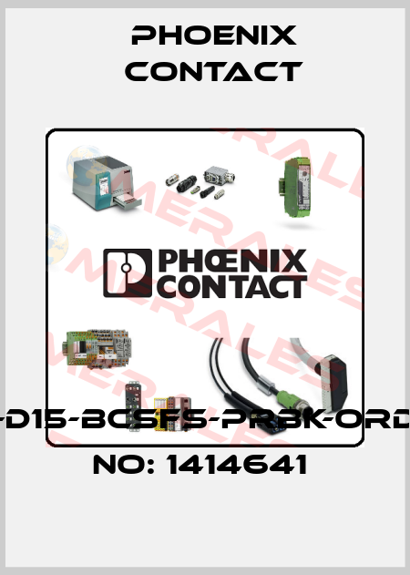HC-D15-BCSFS-PRBK-ORDER NO: 1414641  Phoenix Contact