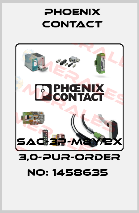 SAC-3P-M8Y/2X 3,0-PUR-ORDER NO: 1458635  Phoenix Contact