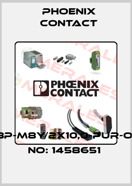 SAC-3P-M8Y/2X10,0-PUR-ORDER NO: 1458651  Phoenix Contact