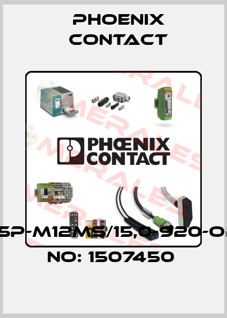 SAC-5P-M12MS/15,0-920-ORDER NO: 1507450  Phoenix Contact