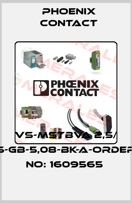 VS-MSTBVA 2,5/ 5-GB-5,08-BK-A-ORDER NO: 1609565  Phoenix Contact
