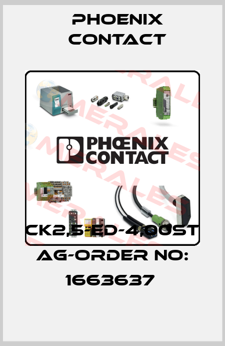 CK2,5-ED-4,00ST AG-ORDER NO: 1663637  Phoenix Contact