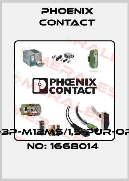 SAC-3P-M12MS/1,5-PUR-ORDER NO: 1668014  Phoenix Contact