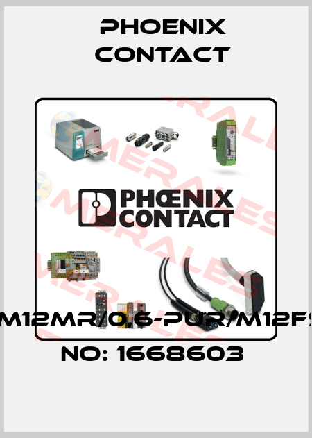 SAC-4P-M12MR/0,6-PUR/M12FS-ORDER NO: 1668603  Phoenix Contact