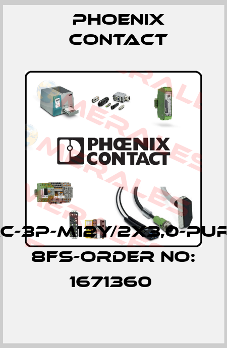 SAC-3P-M12Y/2X3,0-PUR/M 8FS-ORDER NO: 1671360  Phoenix Contact
