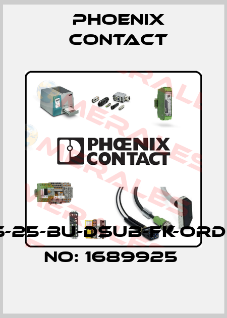 VS-25-BU-DSUB-FK-ORDER NO: 1689925  Phoenix Contact