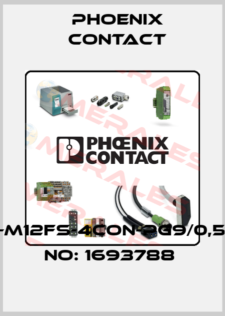 SACC-E-M12FS-4CON-PG9/0,5-ORDER NO: 1693788  Phoenix Contact