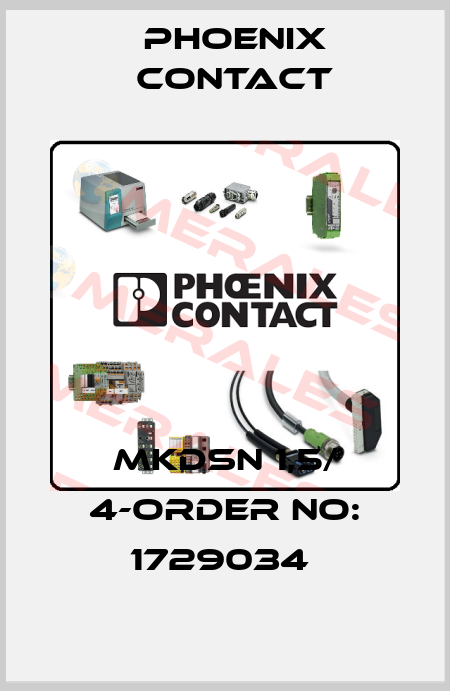 MKDSN 1,5/ 4-ORDER NO: 1729034  Phoenix Contact