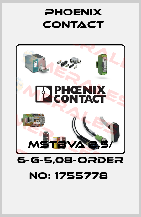 MSTBVA 2,5/ 6-G-5,08-ORDER NO: 1755778  Phoenix Contact