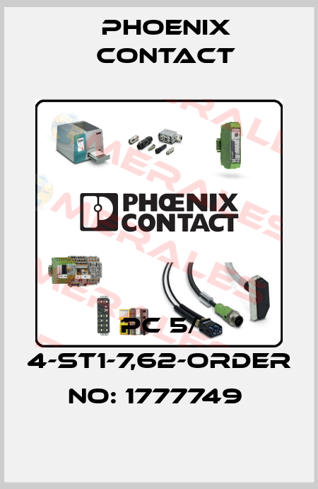 PC 5/ 4-ST1-7,62-ORDER NO: 1777749  Phoenix Contact