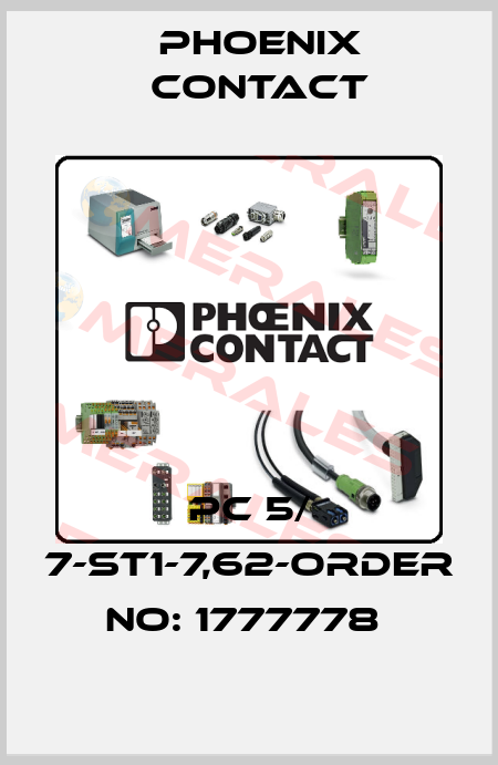 PC 5/ 7-ST1-7,62-ORDER NO: 1777778  Phoenix Contact