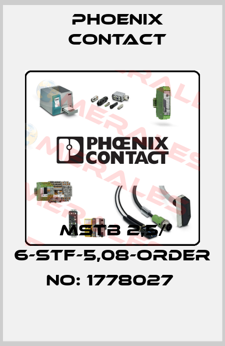 MSTB 2,5/ 6-STF-5,08-ORDER NO: 1778027  Phoenix Contact