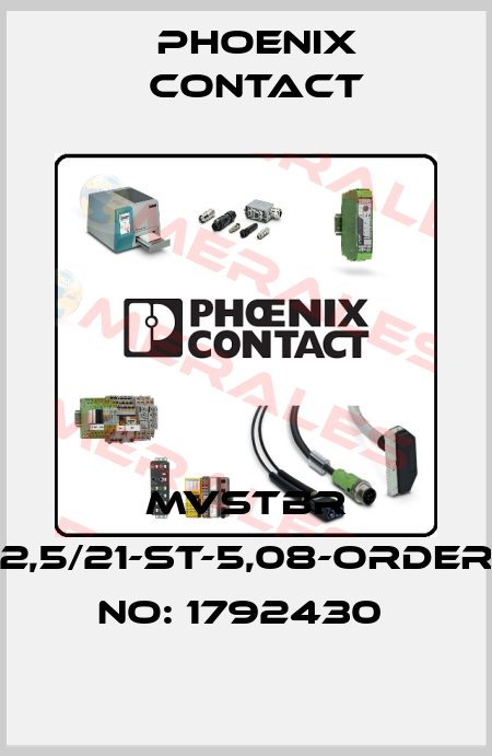 MVSTBR 2,5/21-ST-5,08-ORDER NO: 1792430  Phoenix Contact
