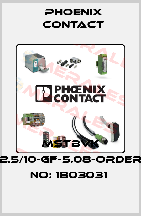 MSTBVK 2,5/10-GF-5,08-ORDER NO: 1803031  Phoenix Contact