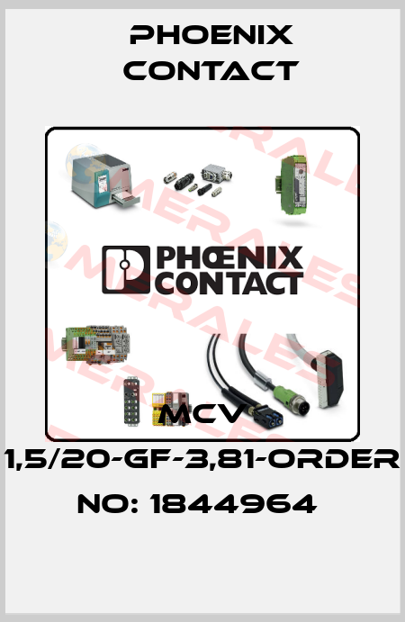 MCV 1,5/20-GF-3,81-ORDER NO: 1844964  Phoenix Contact