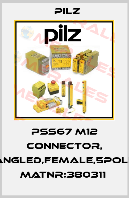 PSS67 M12 connector, angled,female,5pole MatNr:380311  Pilz