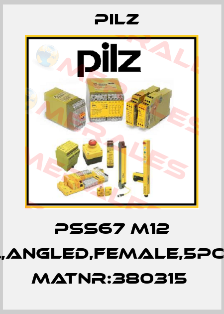 PSS67 M12 con.,angled,female,5pole,B MatNr:380315  Pilz
