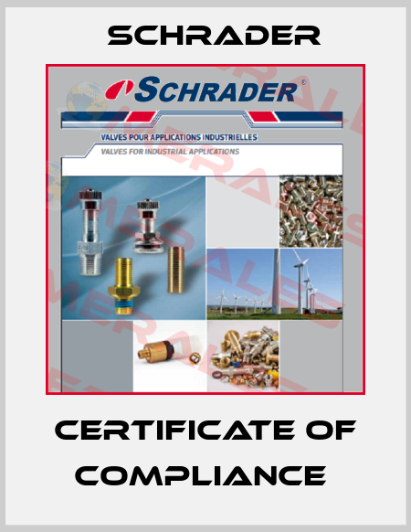 Certificate of Compliance  Schrader