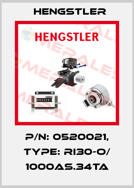 p/n: 0520021, Type: RI30-O/ 1000AS.34TA Hengstler