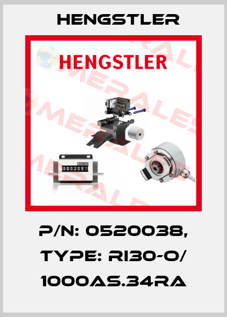 p/n: 0520038, Type: RI30-O/ 1000AS.34RA Hengstler