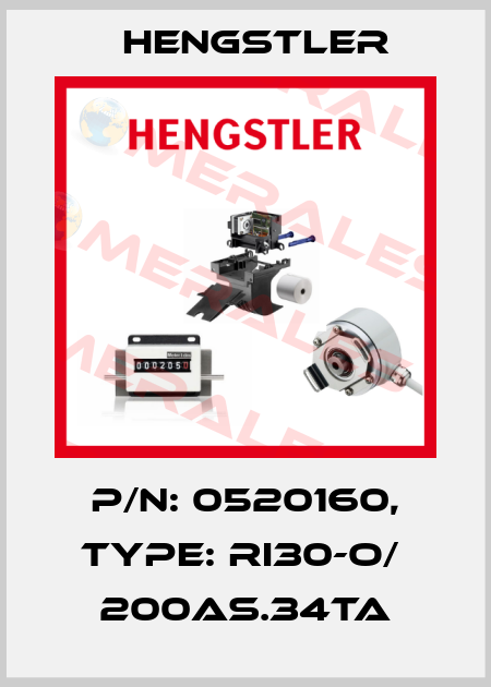 p/n: 0520160, Type: RI30-O/  200AS.34TA Hengstler