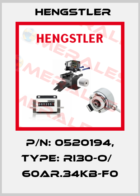 p/n: 0520194, Type: RI30-O/   60AR.34KB-F0 Hengstler