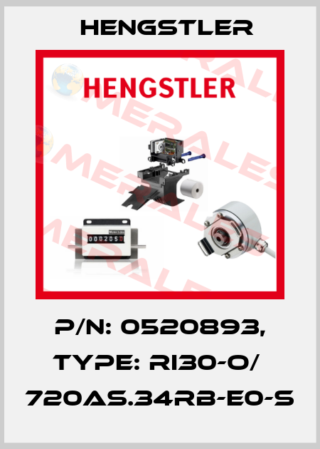 p/n: 0520893, Type: RI30-O/  720AS.34RB-E0-S Hengstler