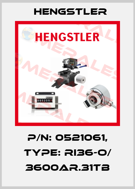 p/n: 0521061, Type: RI36-O/ 3600AR.31TB Hengstler