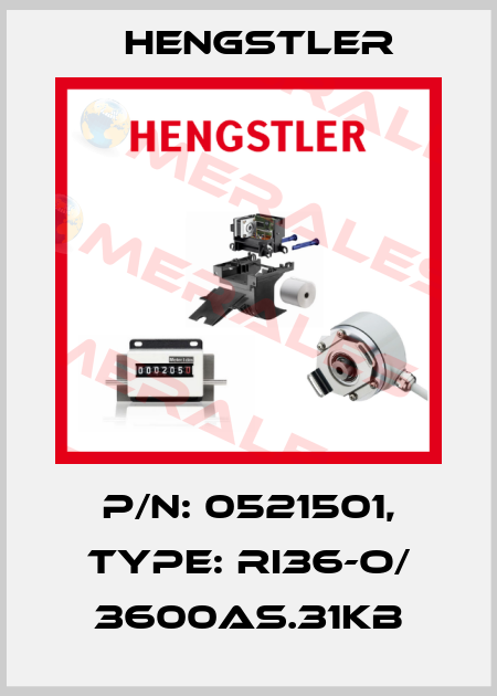 p/n: 0521501, Type: RI36-O/ 3600AS.31KB Hengstler