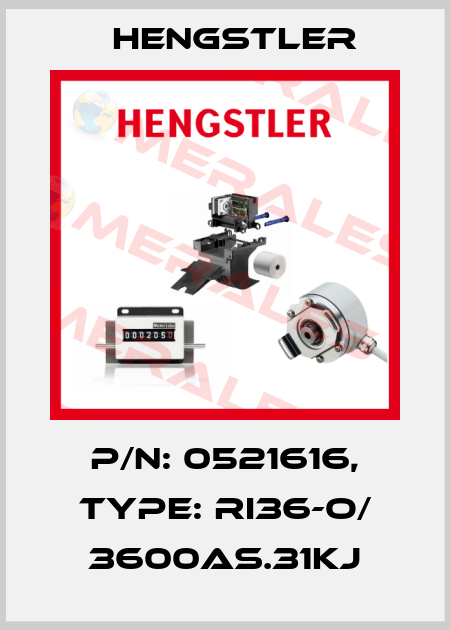 p/n: 0521616, Type: RI36-O/ 3600AS.31KJ Hengstler